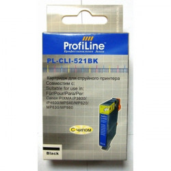 Картридж ProfiLine CLI-521BK с чипом водный совместимый